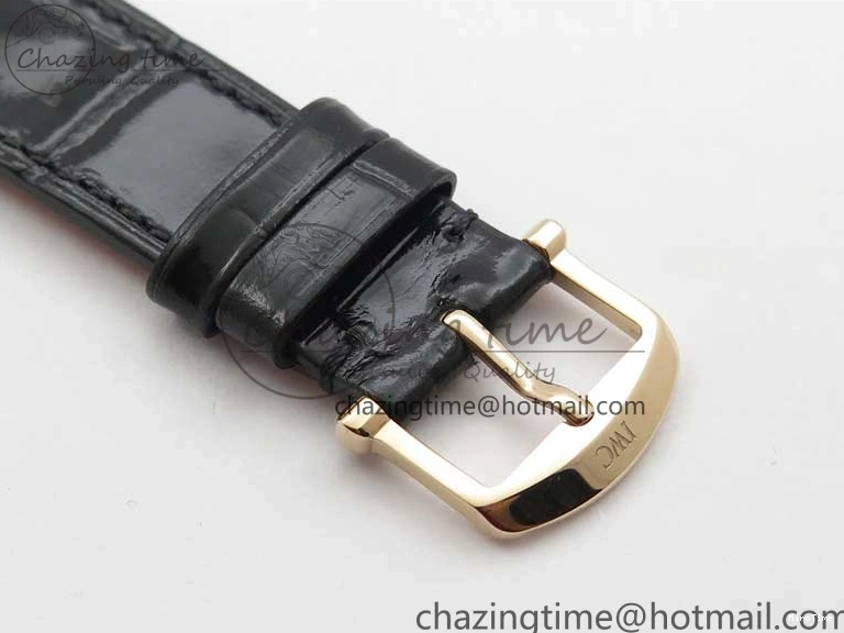 MIROTIME 1228 Durable Portofino 37mm RG V7F 1:1 Best Edition Gray Dial Diamonds Bezel on Black Leather Strap A 7089